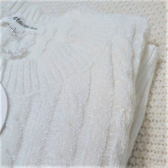 Cable Knit Soft Chenille Lounge Set IVORY - Picture 10 of 13
